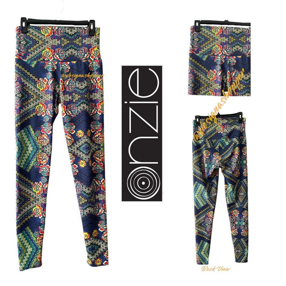 Onzie Roses and Zags High Rise Leggings M/L